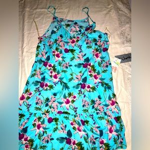 J for Justify Blue Festive Floral Casual Summer Dress Size L